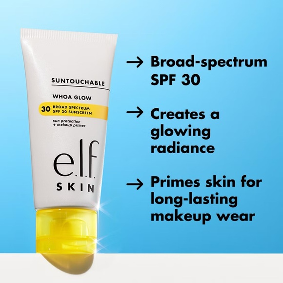 ELF SKIN Suntouchable Whoa Glow Sunscreen & Primer SPF 30, NEW - Picture 5 of 8